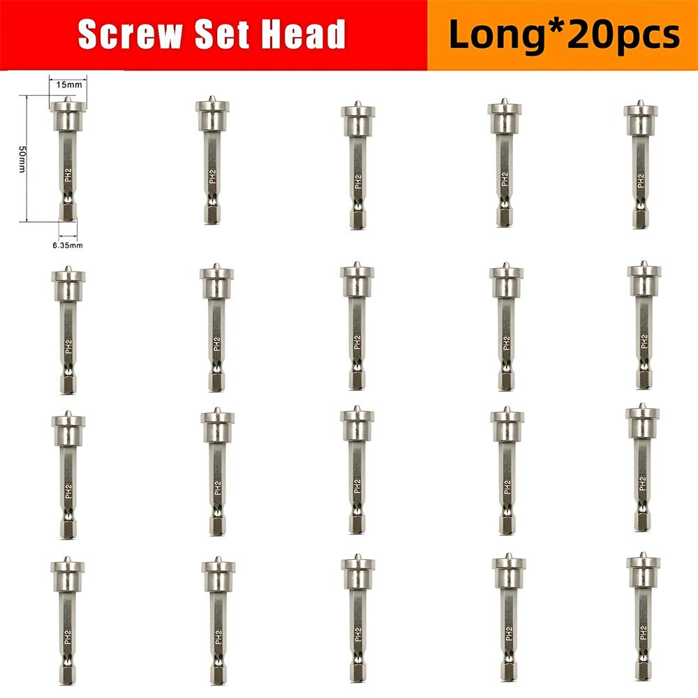 PH2 Gipskartonschrauberbits Kurzer Tiefenanschlag Gipskarton 6,35mm 1-2-5 Stück Schaft Anschlag Schrauben Holzbearbeitung Gipskarton Locator