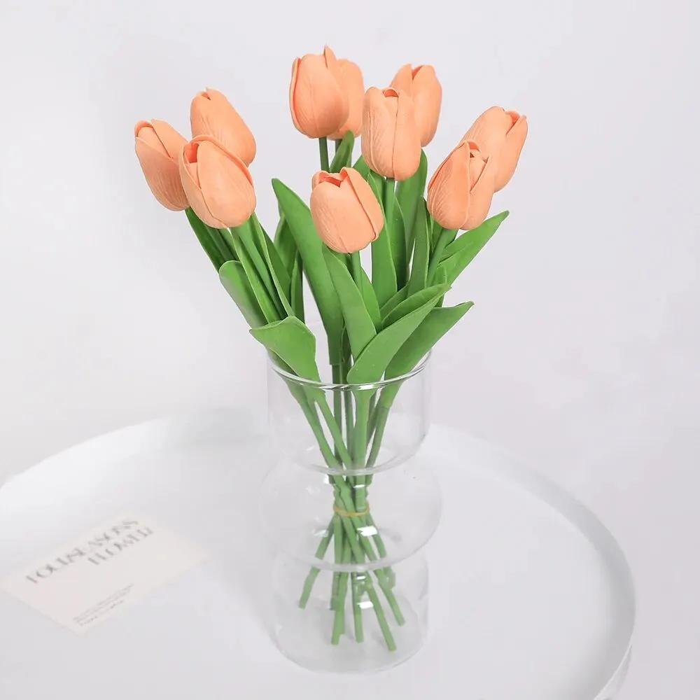 10Pcs Tulip Artificial Flowers Real Touch Bouquet Fake Flowers for Home Bedroom Decor Garden Wedding Decoration Vase Accessories
