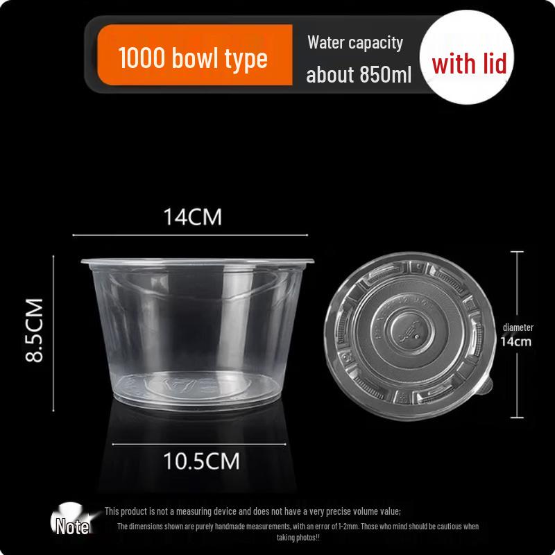 Disposable Food-Grade Plastic Round Bowls with Lids