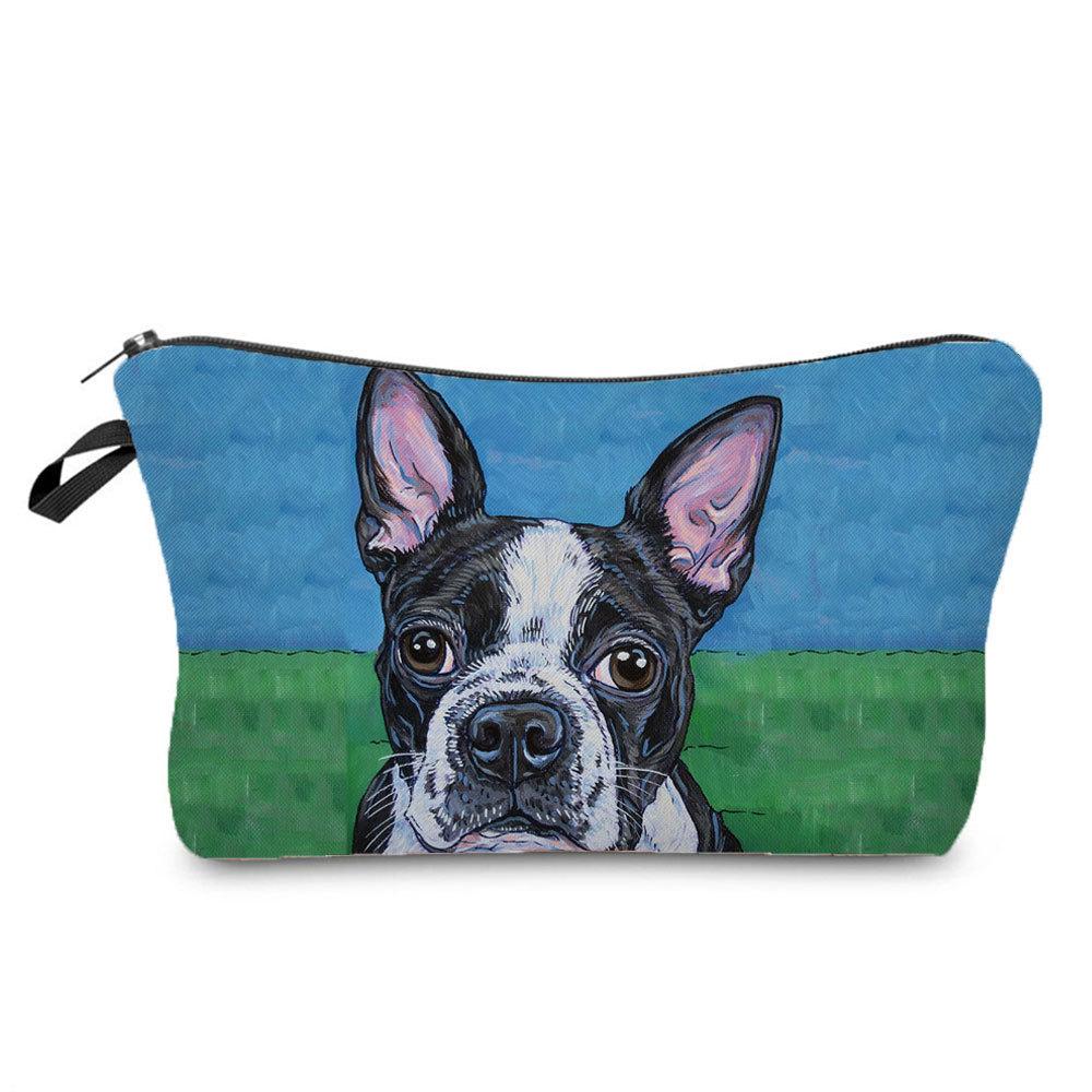 Women Dog Print Cosmetic Bag Toiletries Organize Travel Storage Case 6773