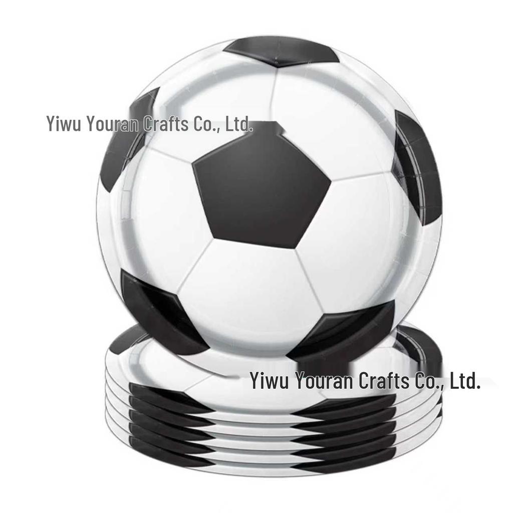 World Cup Football Theme Party Set: Green Field Plates, Tablecloth & Napkins