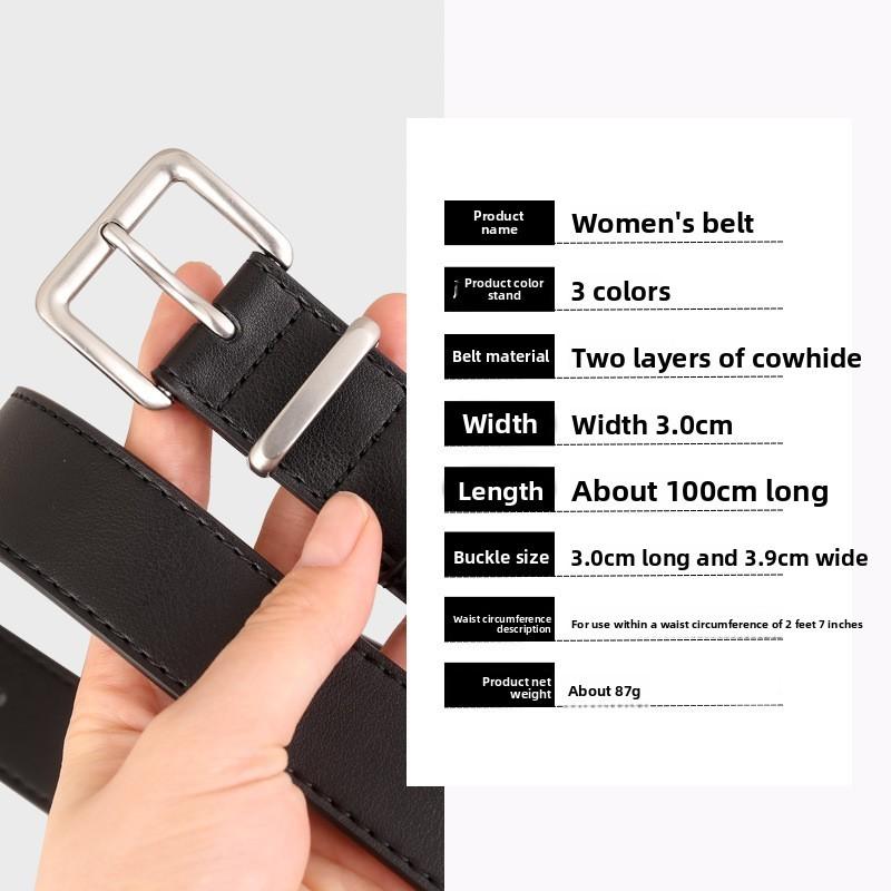 Style Genuine Leather Belt For Women With Alloy Pin Closure Suitable For Casual Outfits