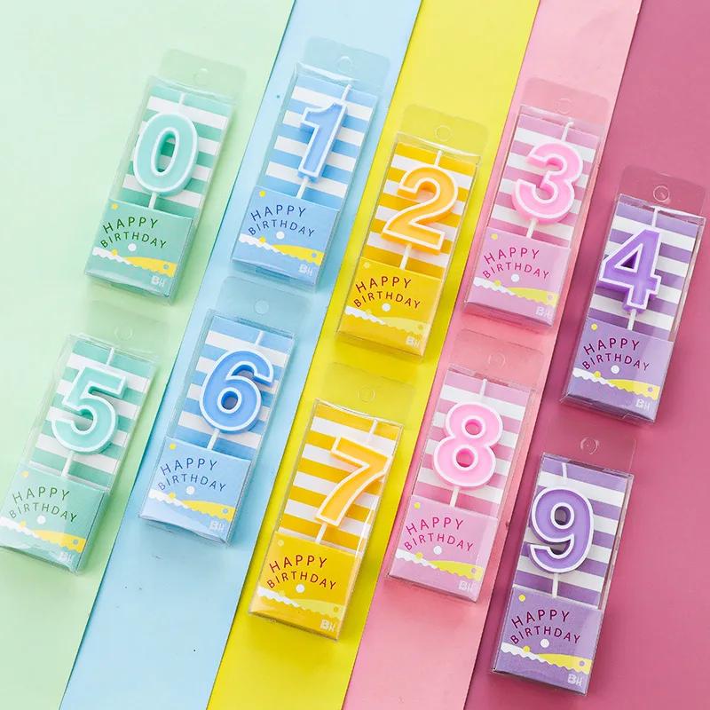 Candy Colored Happy Birthday Digital Candle Children's Party Creative Cartoon Jelly Colored Valentine's Day Activity Candle