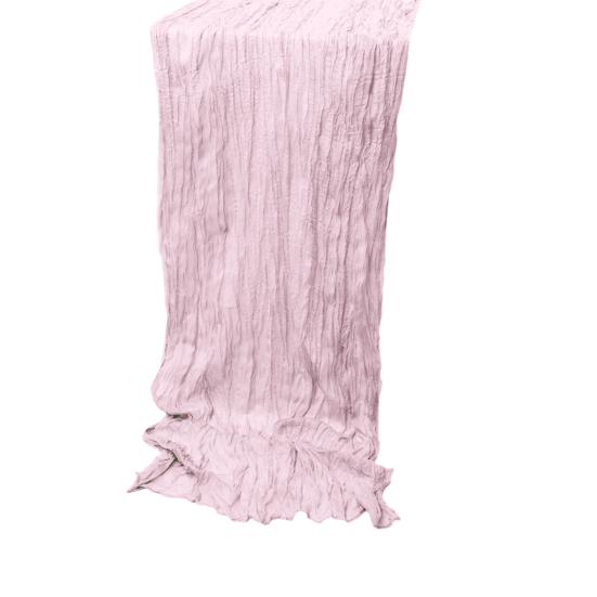 Gefalteter Tischläufer Knitterstoff Gaze Tischdecke für Hochzeitsfeier Dekoration Rustikaler Eleganter Akzent für Esstisch für Zuhause Restaurant Außenveranstaltungen