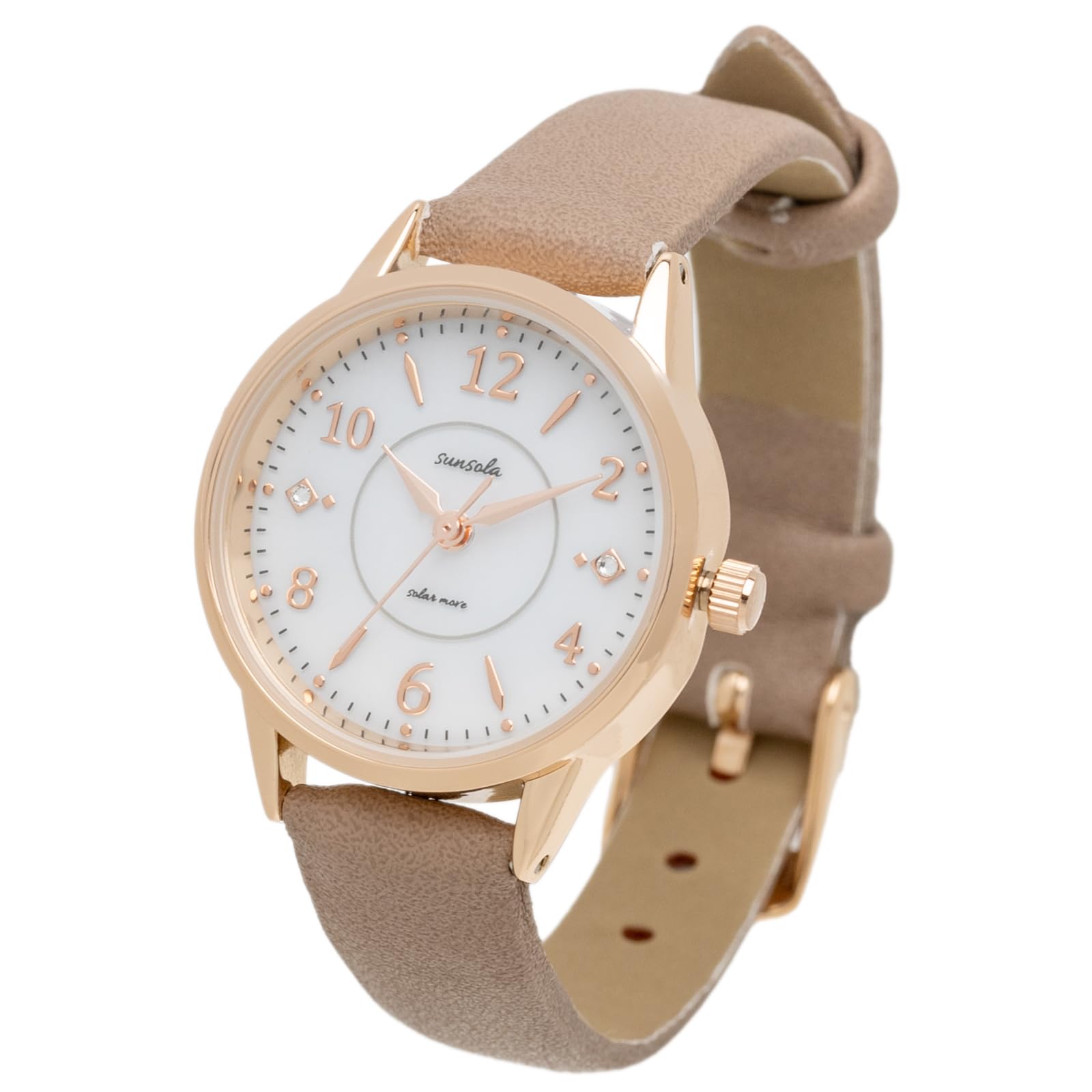 

[Fieldwork] Women s Watch Analog Leather Strap Solar Rechargeable Brown SO Taeyang ASS179-4 BeigePinkGrayBrown