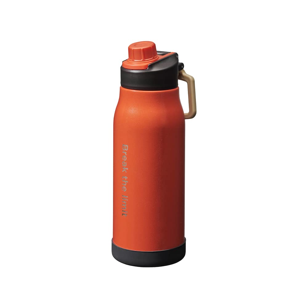

Doshisha Direct Sports Bottle, 800ml, Cold Drink Insulated, Vacuum Insulated, Direct Drinking, with Silicone Cushioned Bottom, Stainless Steel, Orange