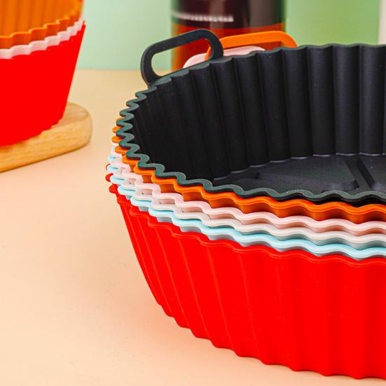 Silicone Air Fryer Liners for 3 to 5 QT Air Fryer Dishwasher Safe Reusable Non-Stick Pot Liner Heat Resistant Replacement