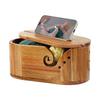Wooden Yarn Bowl With Lid Large Oval Crochet Yarn Storage Container Handmade For Quilting Knitting Weaving Crocheting Threading