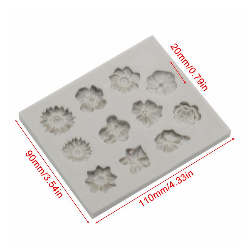 Sunflower Rose Flowers Shape Silicone Mold Cake Diy Crafts Mould Tools