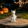 Detailed Demon Bust 3D Printed Skull Statue, Gothic Horned Skeleton Personalized Gift for Him Figurine, Mini Desktop Ornament Halloween Home