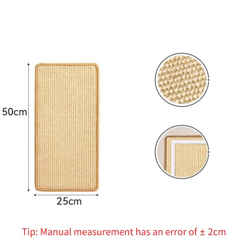 1pcs Cat Scratching Sisal Board Vertical Wall Sticker Furniture Protection Scratch Pad Cats Claw Training Climbing Patch Reuse Cat Scratching Board