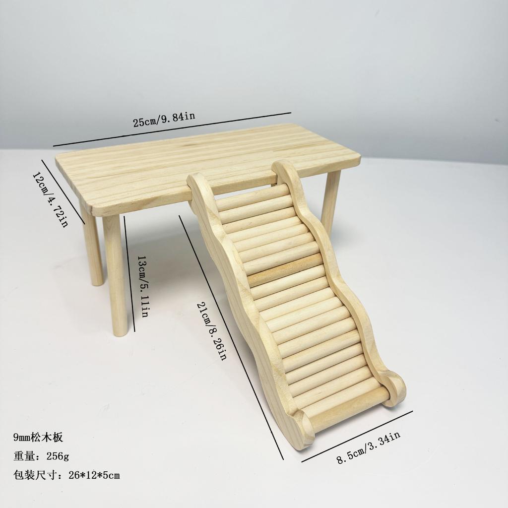 Wooden Hamster Cage Hideout Two Tier Platform House Compact Pet Habitat For Small Hamsters Home Display For Kids Birthday Gift