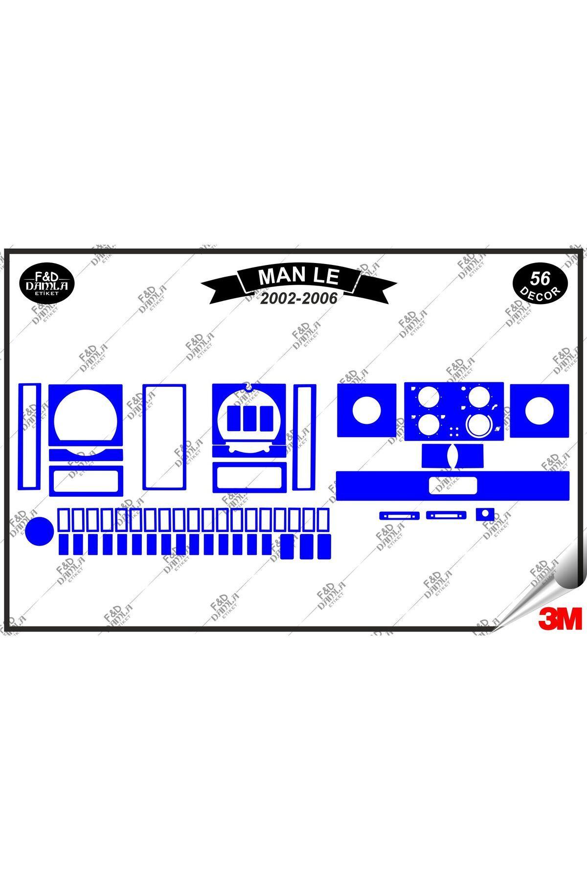 

Man LE 2002-2006 Torpido Konsol Trim Göğüs Maun Kaplama Set 56 Parça Mavi