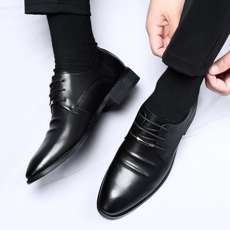 Business Pointed Men's Leather Shoes Fashionable Gentleman Minimalist Style Party Daily Office Wedding Dress Hot Selling Shoes