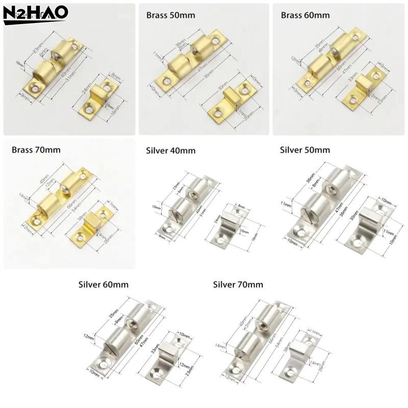 1PCS Adjustable Latch Furniture Door Ball Latch Brass Double Roller Spring Ball Catch Latches Cabinet Closet Door Tension Latch