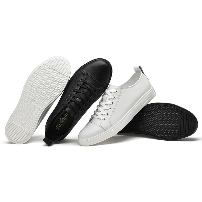 Luxuriöse Trend-Sneaker Neue Herren-Freizeitschuhe Schnürschuhe Weiß Herrenschuhe Bequeme Walking-Sneaker Echtes Leder Ballerinas Slipper