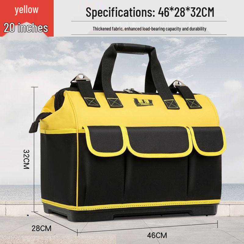 Large Canvas Electrician Tool Bag – Multifunctional Handheld for Repair, Installation, Woodworking, and Construction