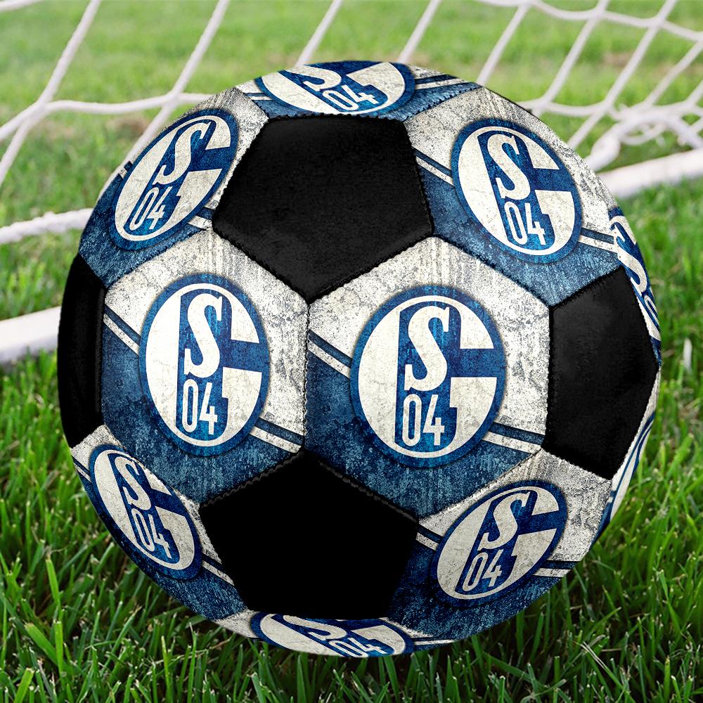 SIZE 5 FC Schalke 04 Soccer Ball Colorful All Ages Machine Stitched PVC Competition Ready Durable High-Bounce