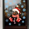 Removable Party Decals Christmas Window Clings, Cartoon Antlers Snowman Wall Stickers, Waterproof PVC Stickers Decorative for Home Glass Windows