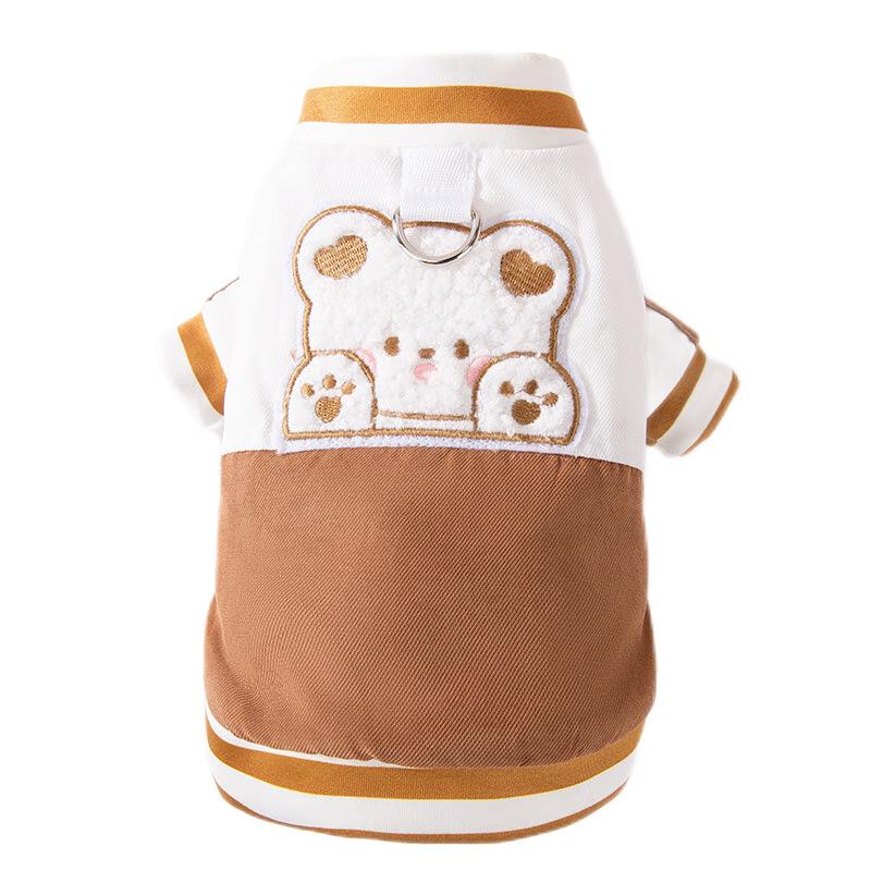 Cute Dog Baseball Suit Autumn and Winter Teddy Than Bear Small Dog Warm Bipeg Cat Pet Clothes