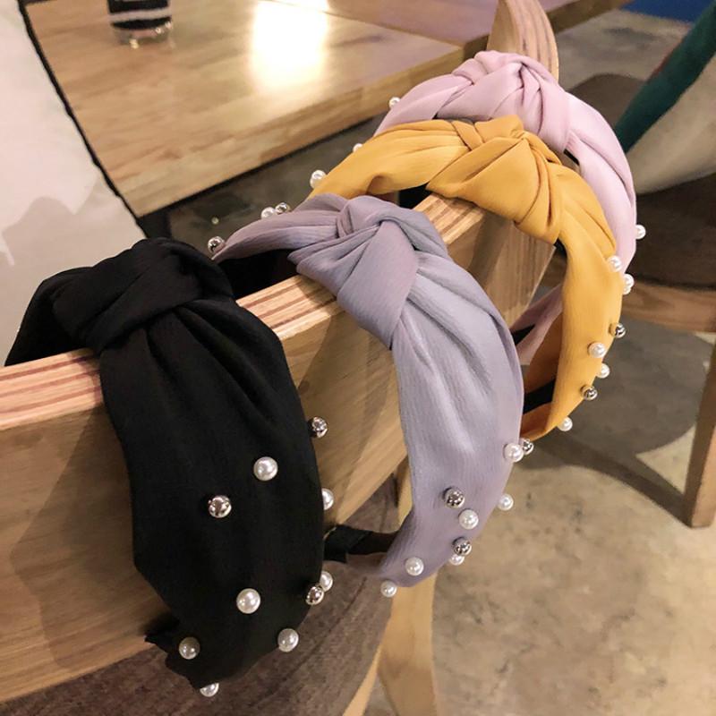 Fashion Women Bow Knot Beading Hairband Hair Sweet Girls Headband