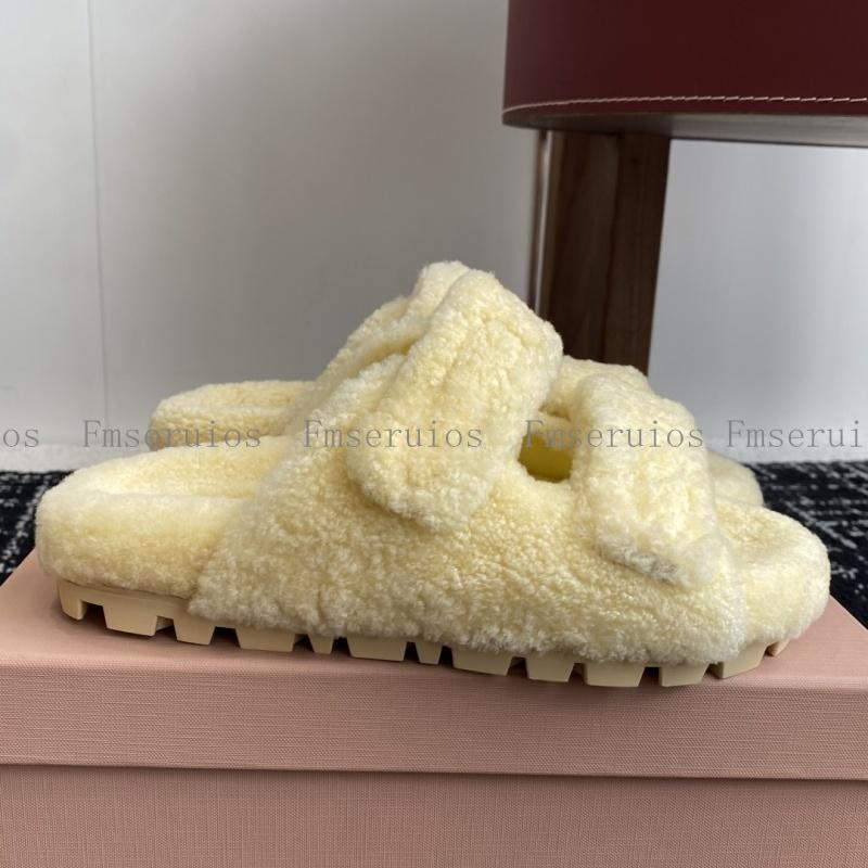 

Fashion Design Slippers Women Flat Fluffy Soft Solid Color High Quality Elegant Sweet Casual Daily Comfort Outdoor Fur Slides 41