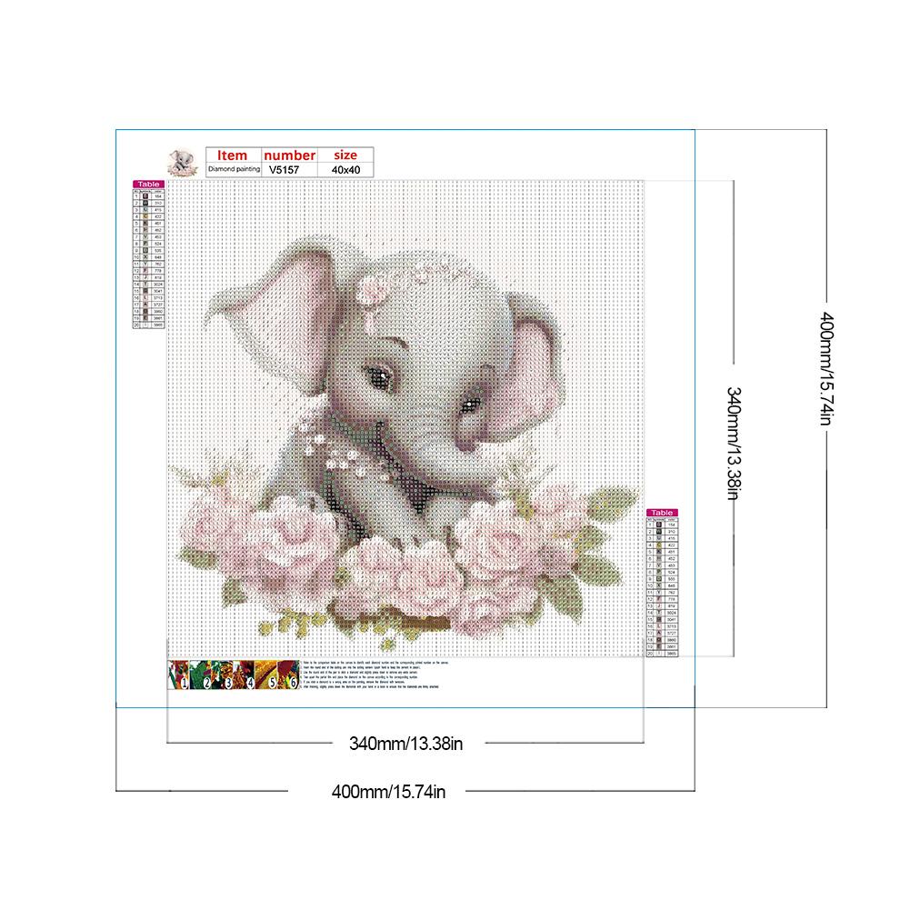 5D DIY Full Round Drill Diamond Painting Flower Animal Kit Home Decoration