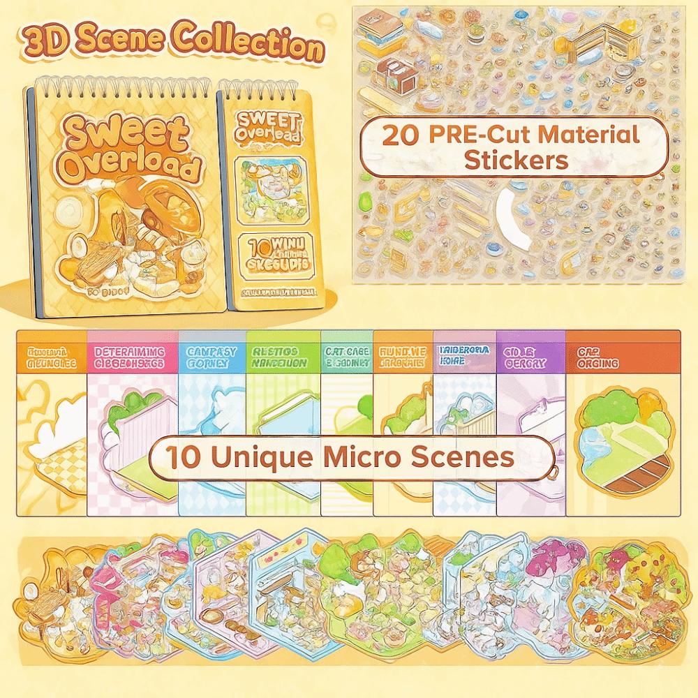3D Cartoon Design Miniature Scene Collection Portable Size Three-dimensional DIY 3D Visual Miniature House оранжевый