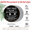 2D Flat, 1pc 7.87*7.87 Inch Round French Aluminum Sign, Vintage Decorative Plaque About "Bathroom Rules", "Do Not Flush" Decorative Sign, Suitable
