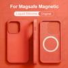 Custodie Magnetiche Originali Magsafe Per iPhone 15 14 13 12 11 Pro Max Plus Custodia Ricarica Wireless Accessorio Cover in Silicone Liquido