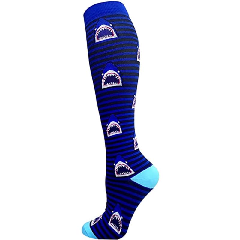 New Arrival Compression Socks Funny Fox Cat Shark Animal Prints Socks Unisex Outdoor Running Cycling Long Pressure Stockings