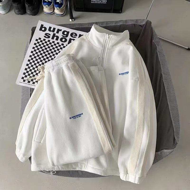 

Мужской спортивный костюм в уличном стиле в Гонконге: Свободный модный свитер и брюки с длинным рукавом, повседневный комплект из двух предметов на весну/осень XL