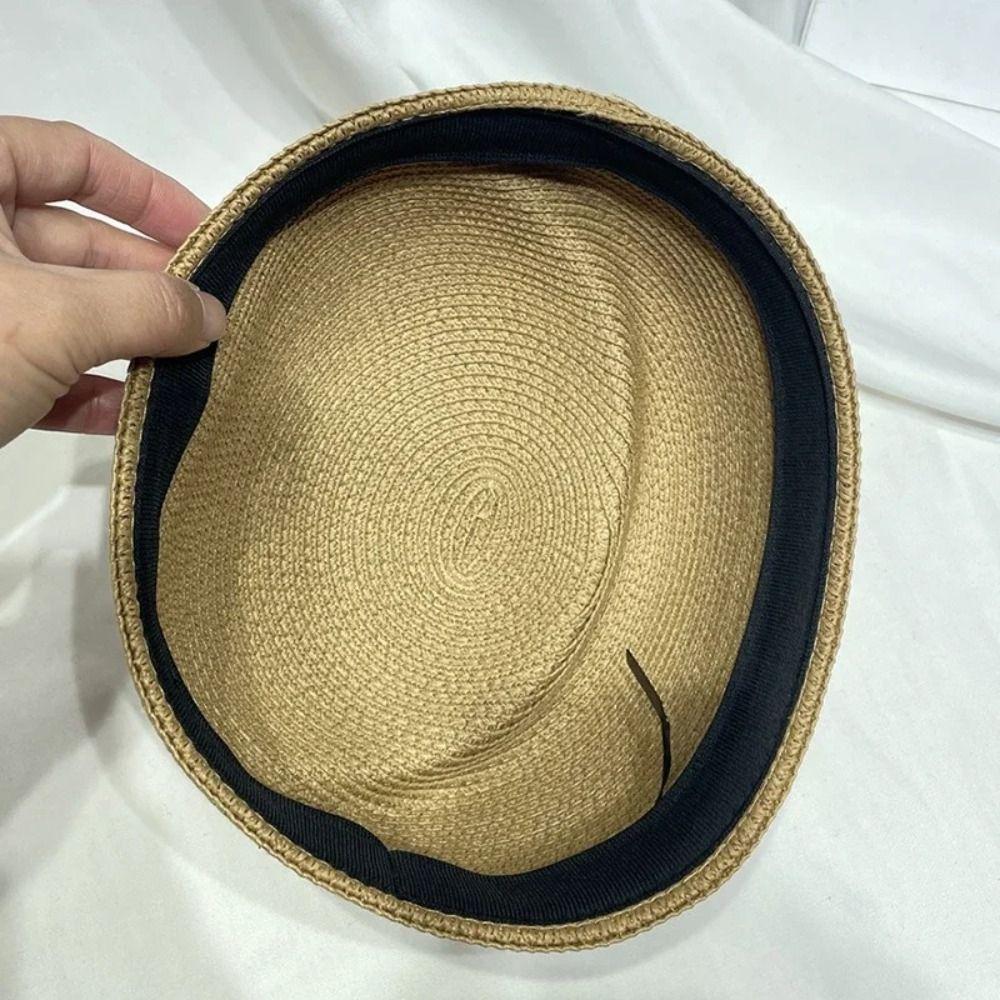 Classic Straw Pillbox Hat Fedoras Sun Hat Fashion Painter Hat  Wedding Party