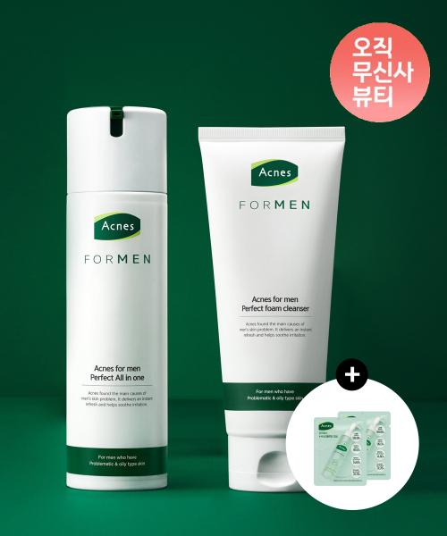 Acnes For Men Perfect All-in-One 200ml + Foam Cleanser 150ml Set NONE