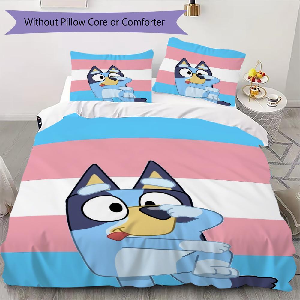 Bluey Warm Family Life Threepiece Set 1 Duvet Cover 2 Pillowcase Without Core Without Core Bedding Set Soft And Comfortable