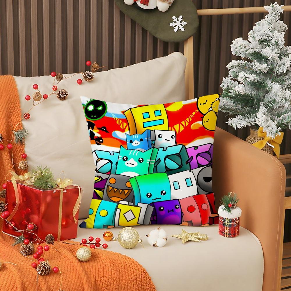 Art G-Geometry Dash Videogioco Federa Stampa Federa Soggiorno Cuscino Divano Camera da Letto Decorazione Stanza