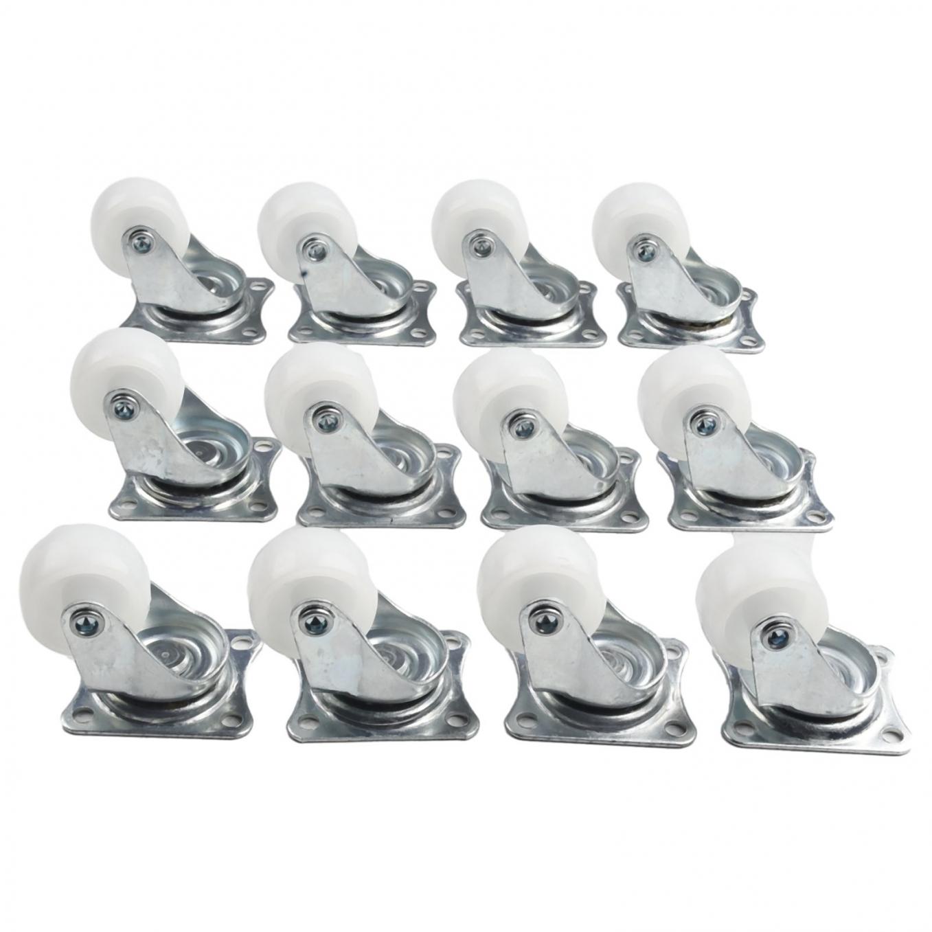 

250G Swivel Casters 4/12pcs Bearing Wheels White/silver 4pcs
