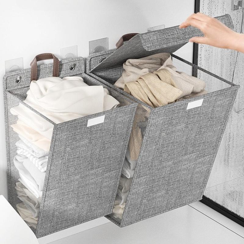 Foldable Wall-Mounted Dirty Clothes Hamper for Home-Multi-Functional Large-Capacity Basket Bathroom Dirty Clothes Storage Basket