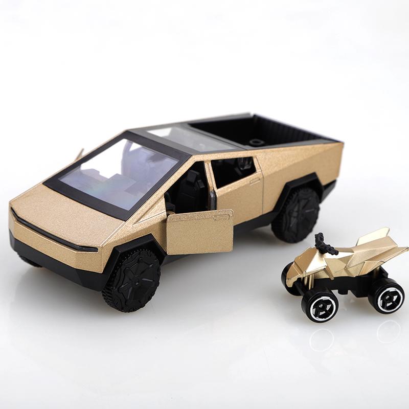(Bagged) 1:36 Alloy Cybertruck Pickup Pull-Back Car Collection For Boys And Children, One Large And One Small Exquisite Toy Car.