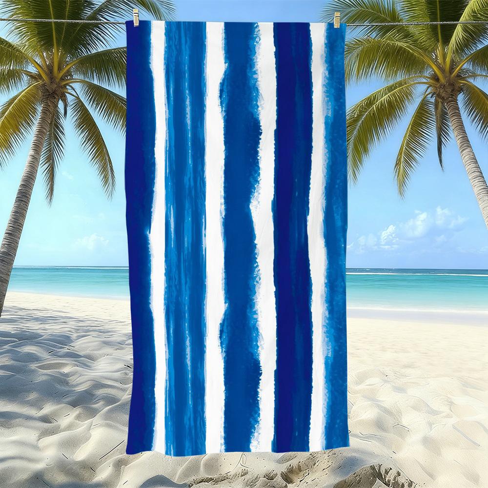 Seaside Microfiber Beach Towel, Water-Absorbing Quick-Drying Double-Sided Velvet Printed Bath Towel