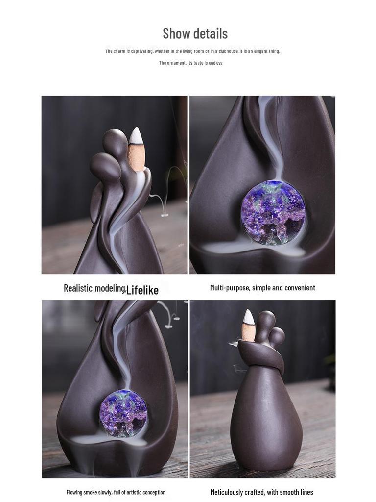 Zisha Backflow Incense Burner - Long-lasting Sandalwood and Agarwood Home Decoration.