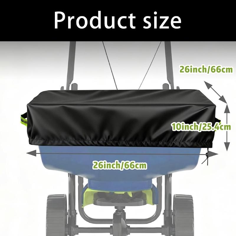 Waterproof Spreader Cover 210D/420D/600D Oxford Fabric For 85-100Lb Fertilization Salt Spreader With Reflective Handle