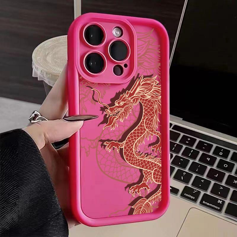 Phone Case For iPhone 16 14 13 12 11 15 Pro Max Mini 16E 7 8 Plus XR X XS Max SE2 Luxury Fashion East Dragon Soft Silicone Cover