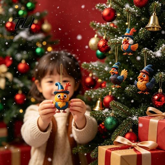 Scatola Regalo Conto alla Rovescia per le Feste 2026 per Bambini Adulti Calendari dell'Avvento Pollo 2025, 24 Giorni Ornamento Animale Piatto 2D Divertimento di Natale Bomboniere per Feste Calza