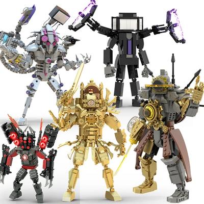 New Skibidi Toileted Titan Clock King 2.0 Building Blocks TVman Speakerman Model Toys for Kid Boys Ideas Gifts Xmas Halloween