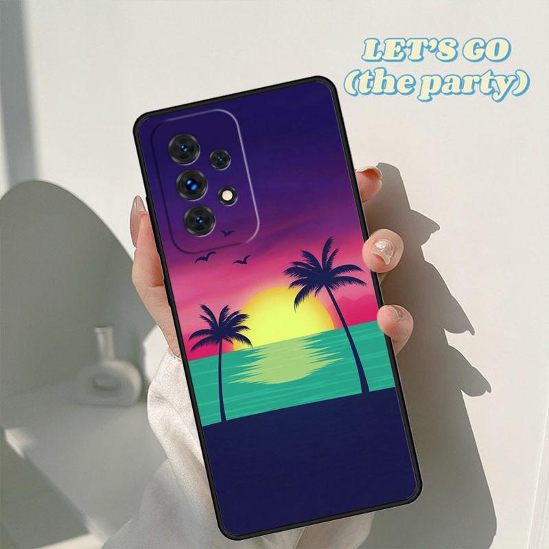 80s Retrowave Neon Palms Tree phone case For Samsung Galaxy A42 A31 A40 A51 A71 A32 A80 A52 A72 A73 A21S A50 A70 A11 A12