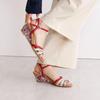 Himiko Stained Glass Clear Heel Sandals/653201 Red 220