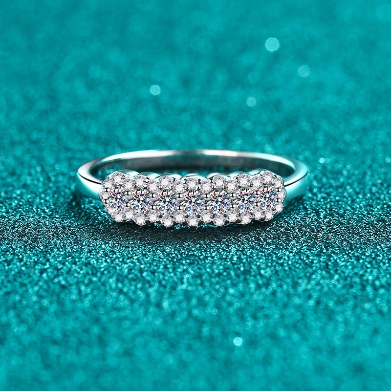 Smyoue GRA 2mm Full Moissanite Ring for Women Lab Created Diamond S925  Silver Plated 18k Wedding Jewelry Wholesale