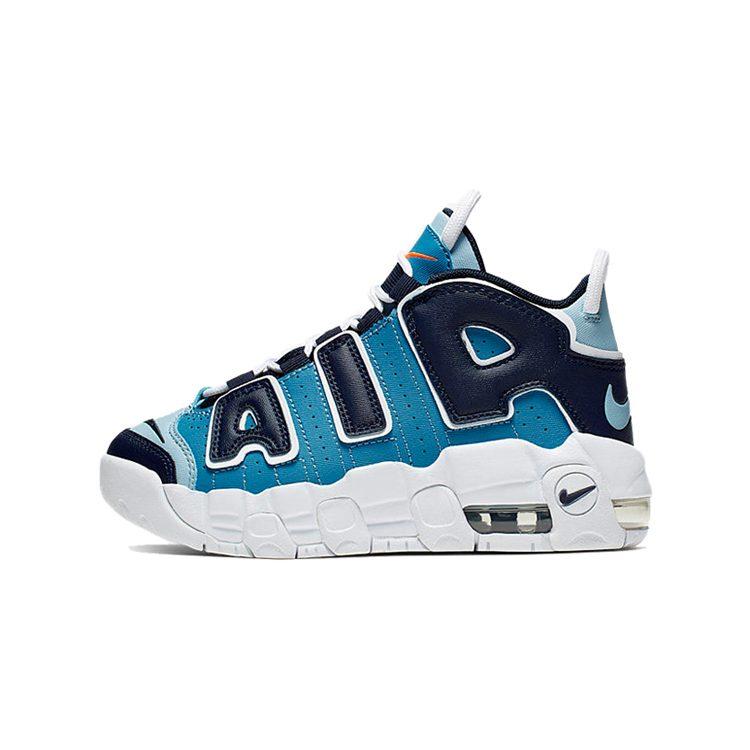 Nike Air More Uptempo Blue 96 Denim BP Comfortable Children's Basketball Shoes Denim Children Aged 3 7 Years Old AA1554-404