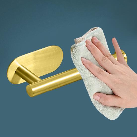 Paper Towel Holder Stainless Steel Wall-mounted Punch-free Great Load Bearing Wrap Film Organizer Bathroom Paper Roll Storage